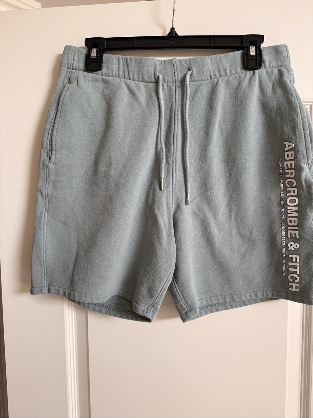 Abercrombie & Fitch Men's Soft Sage Drawstring Athletic Shorts